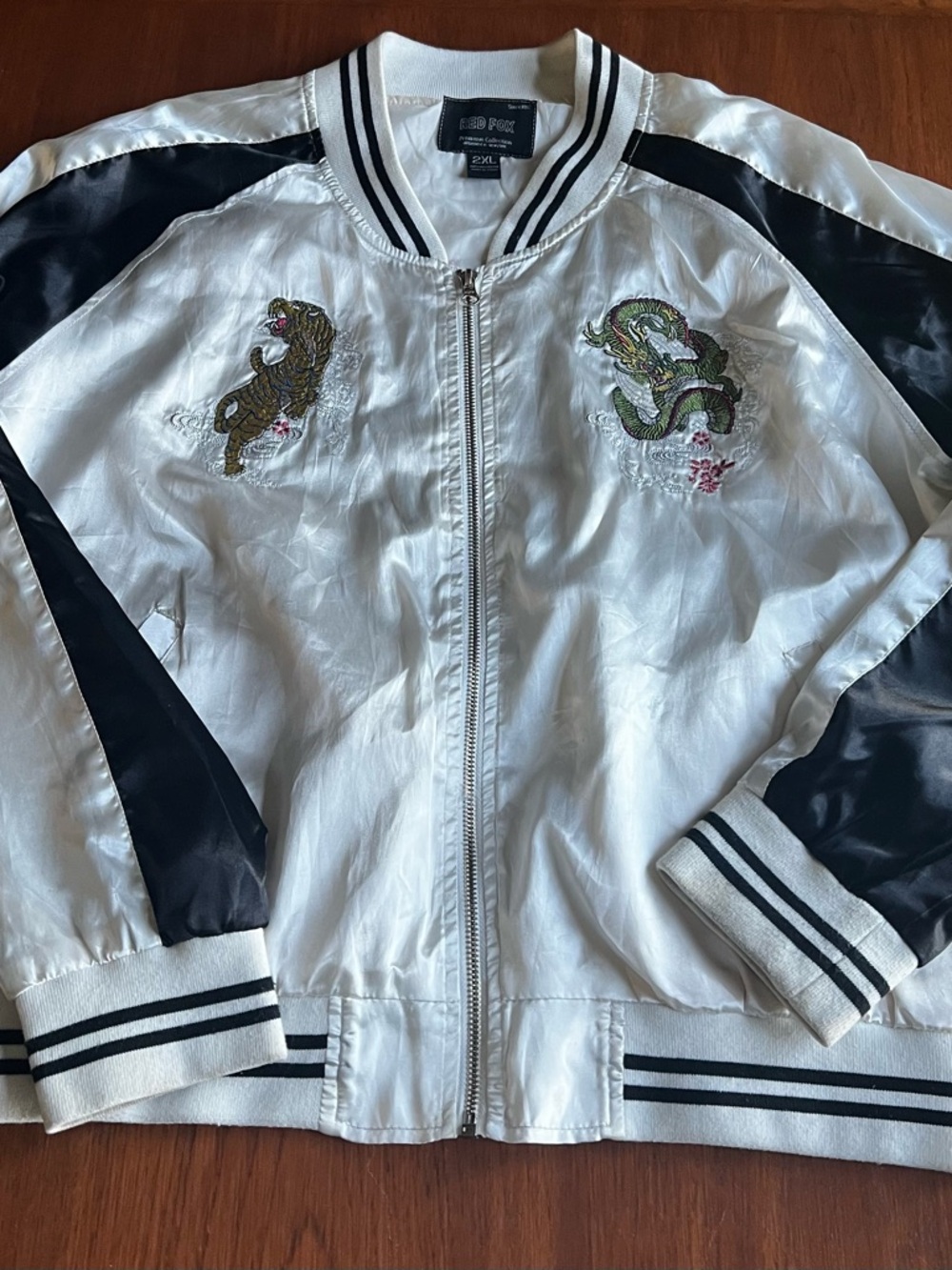 Red Fox Premium Collection White Bomber Jacket